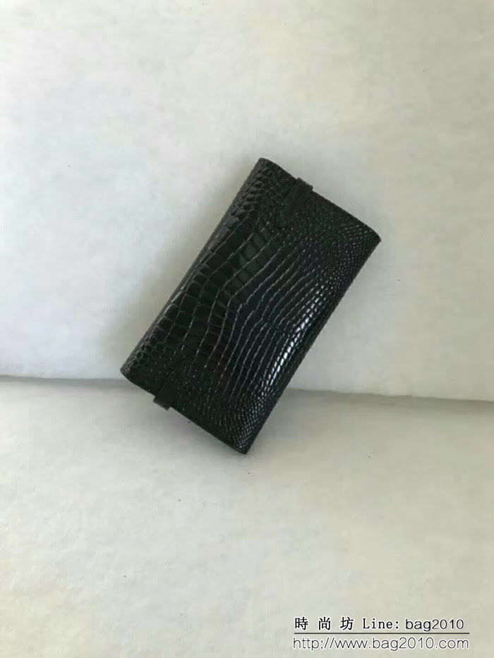 HERMES愛馬仕 鱷魚皮配羊皮 凱麗長款 時尚女士手包 JD1286